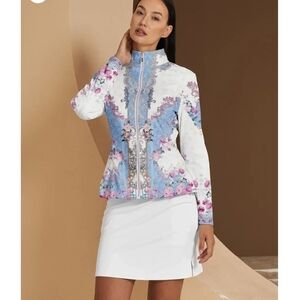 ACEGOLFS Botanical Energy Golf Zip-Up Jacket Nwt Size L Tennis Golf Pickleball